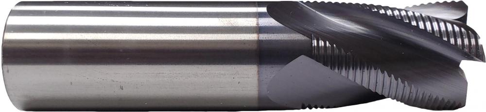 4 Flute Roughing End Mill, Fine Pitch, AlTiN Coated, 1 X 1 X 1-1/2 X 4