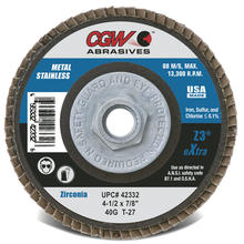 CGW Abrasives 42346 - 41/2X7/8 T27 Z3-120 XL