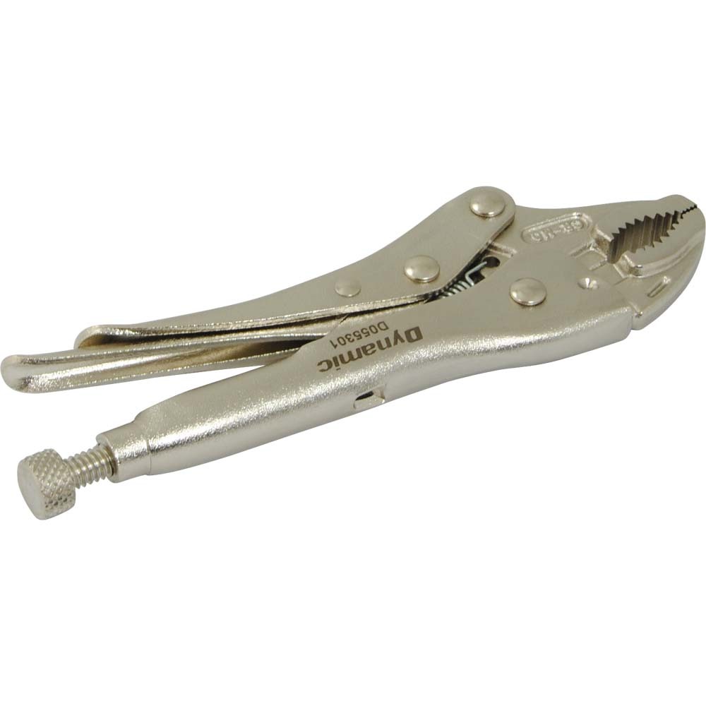 5&#34; Locking Pliers, Curved Jaws With Wire Cutter