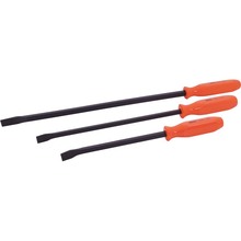 Gray Tools 73913 - 3 Piece Screwdriver Handle Pry Bar Set, Black Oxide Blades