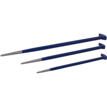 Gray Tools C393S - 3 Piece Rolling Head Pry Bar Set, Royal Blue Paint Finish