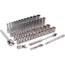 Gray Tools D010013 - 3/8" Drive 57 Piece 12 Point, Standard/Deep, SAE/Metric Socket Set, 1/4" - 1", 6mm - 19m