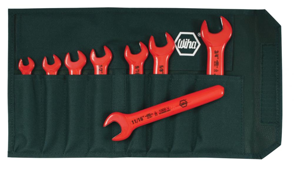 Insulated Open End Wrench 8 Piece Inch Set