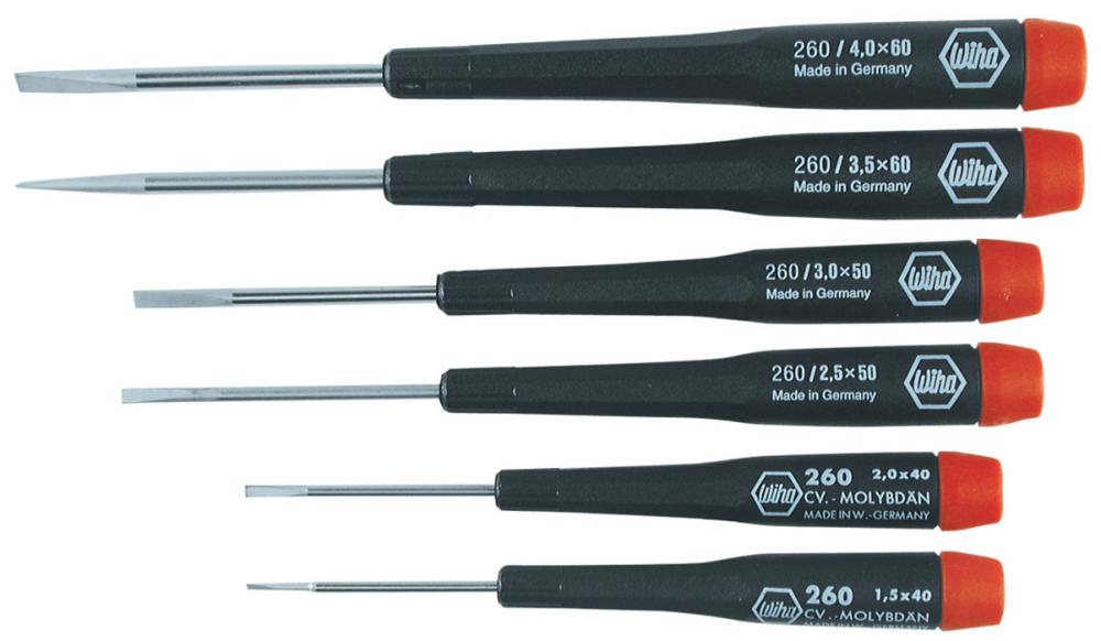 Precision Slotted Screwdrivers 6 Piece Set