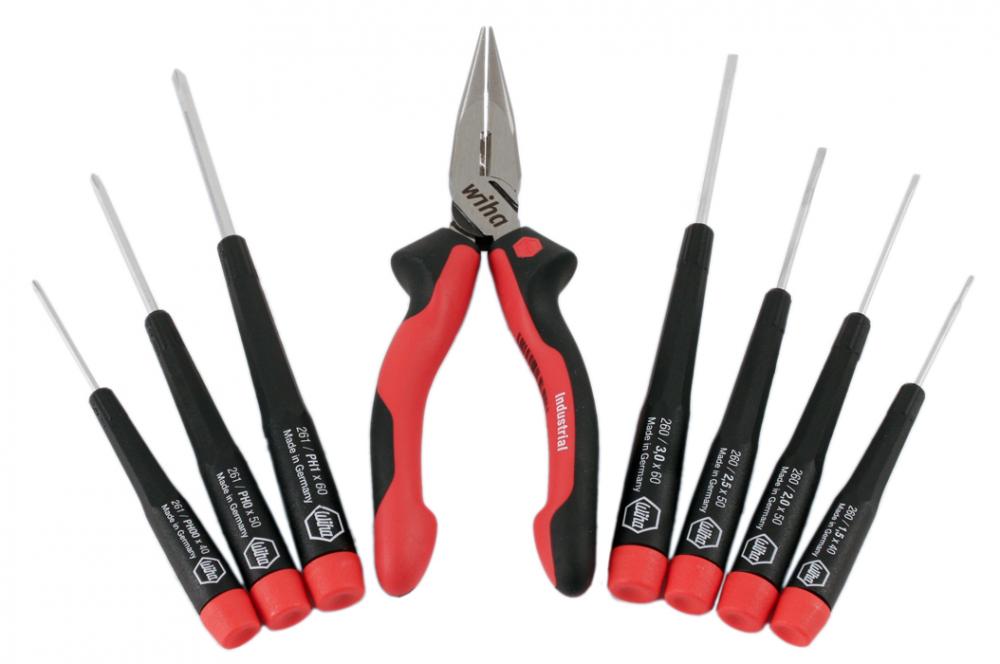 Precision Slotted and Phillips Screwdrivers - 8 Pc.Set Includes Long Nose Pliers