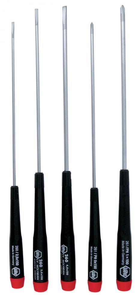 Precision Long Slotted/Phillips Screwdrivers 5 Piece Set
