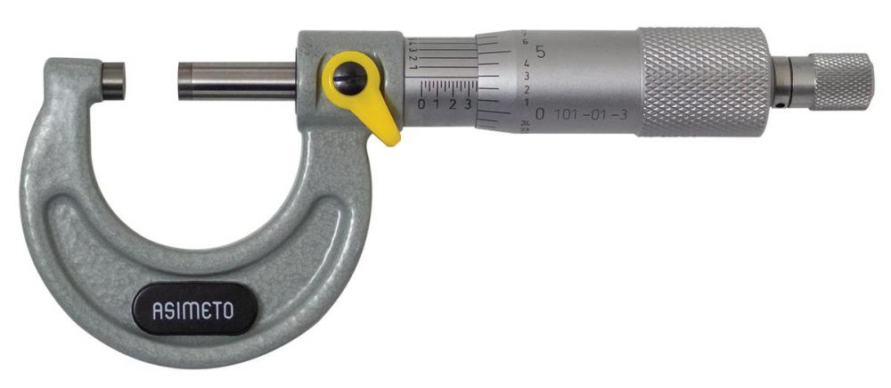 Asimeto 7101013 0-1&#34; x 0.0001&#34; Outside Micrometer With Locking Clamp