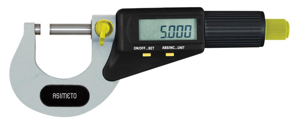Asimeto 7116011 0-1&#34; Digital Outside Micrometer With Ratchet Friction Thimble
