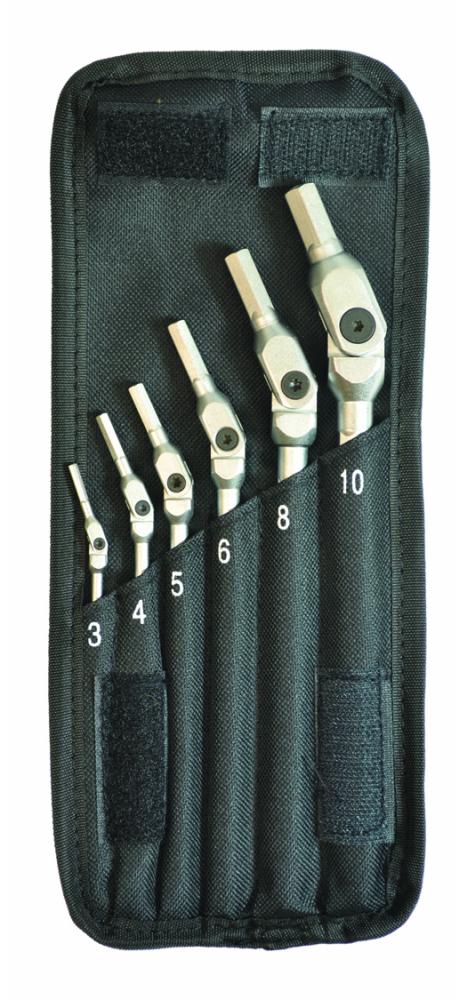 6 Piece Chrome Hex Pro Wrench Set - Sizes: 3-10mm