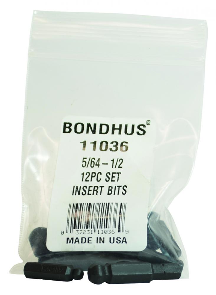 BONDHUS 12 PC 1.5&#34; BALLEND HEX BIT SET