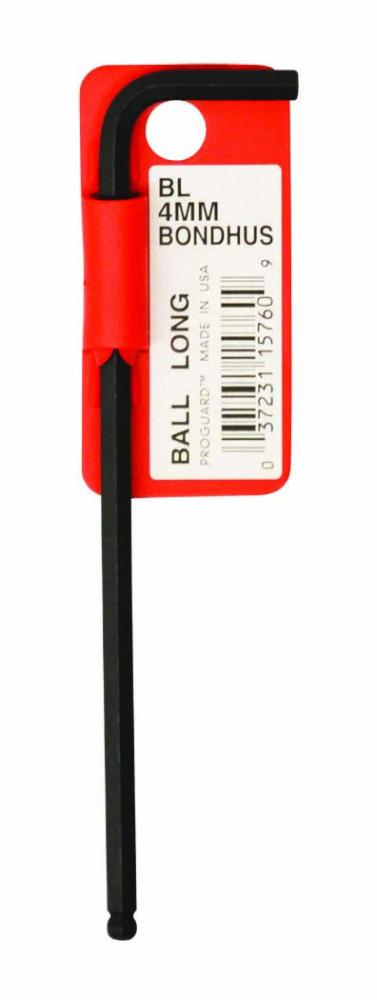 Bondhus 15780 12mm Ball End Tip Hex Key L-Wrench with ProGuard Finish Tagged and Barcoded Long Arm 