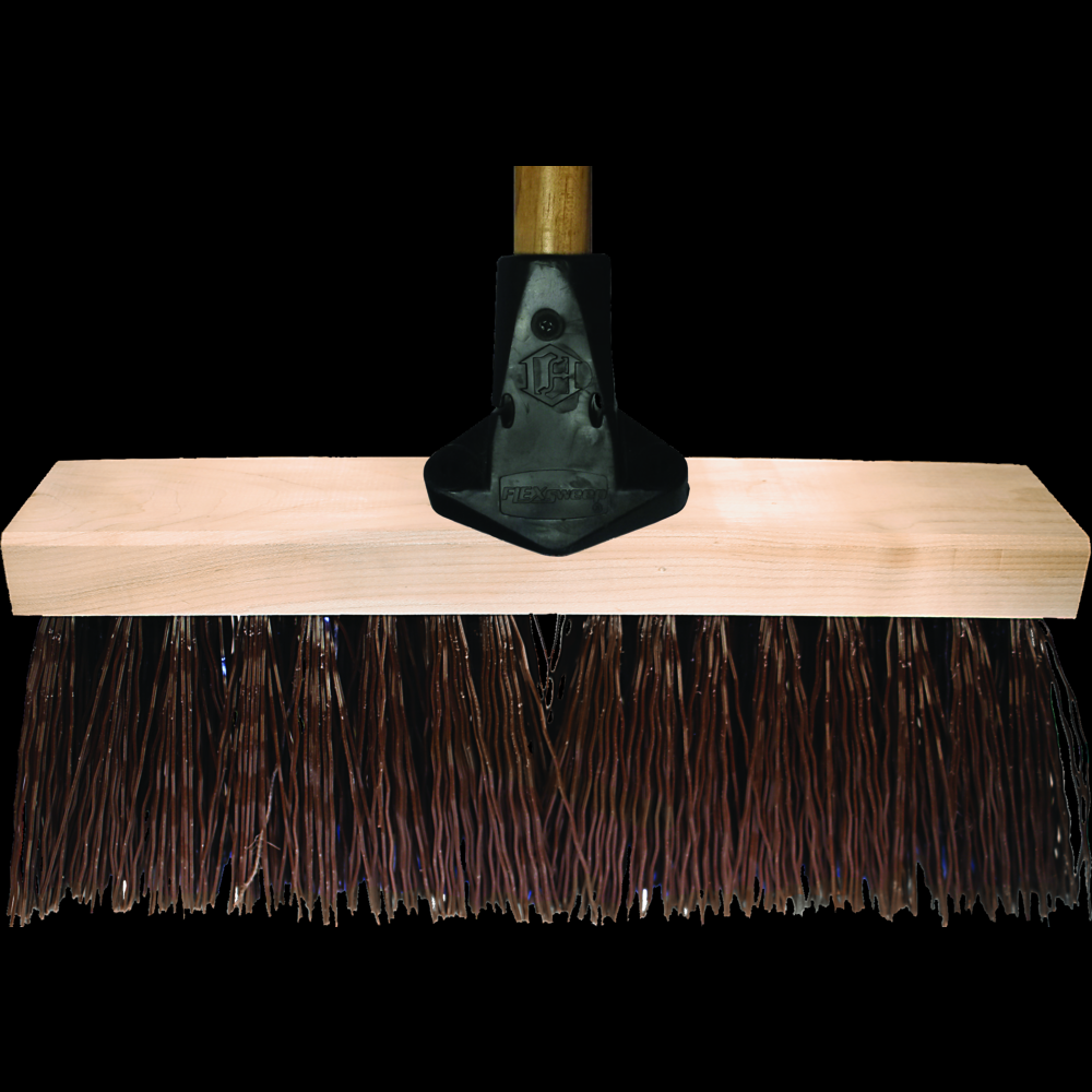 PFERD Assembled Street Broom and Flex Handle 16&#34; Coarse Brown Synthetic Fill