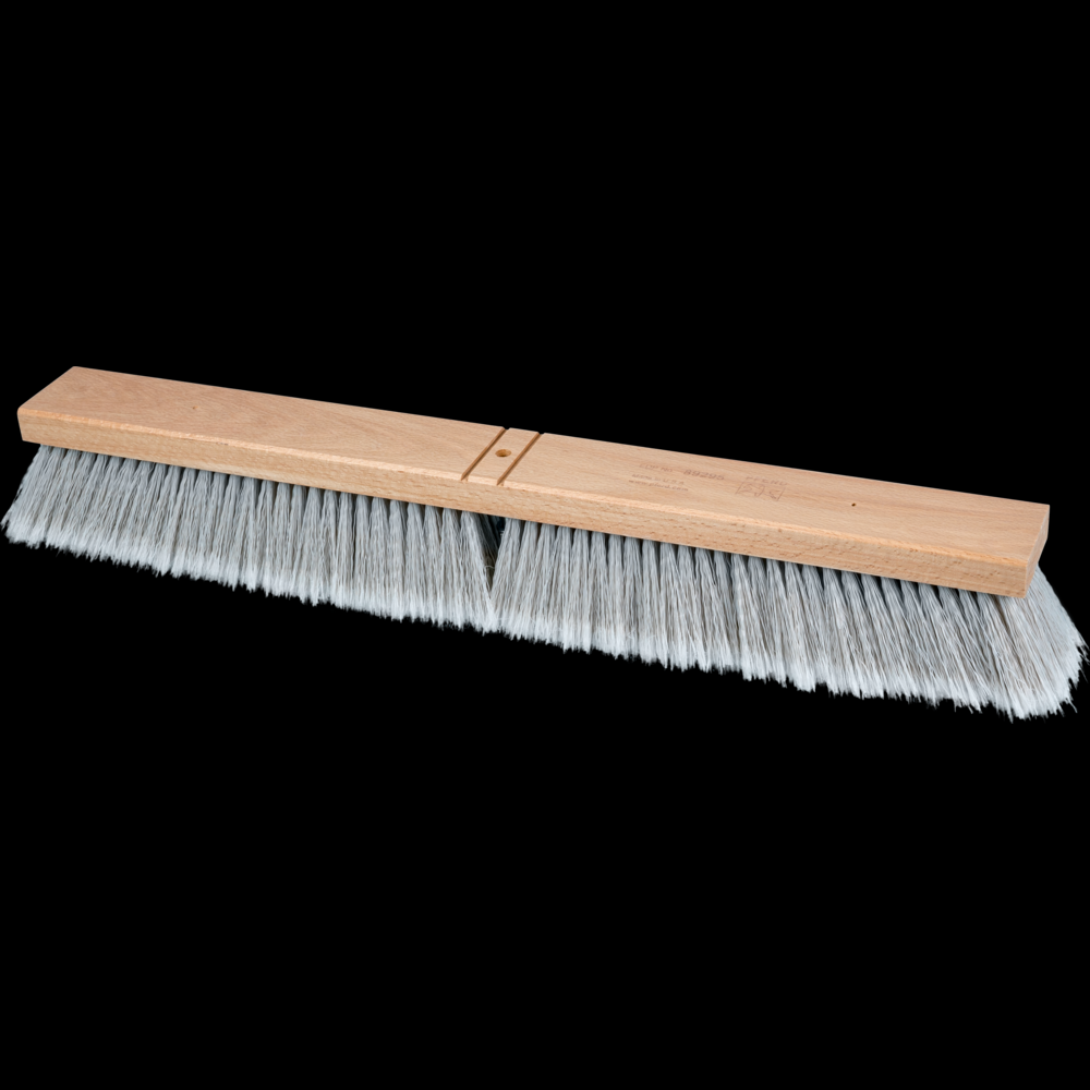 PFERD Contractor Broom Head - Fine Sweep 24&#34; Flagged Silver Plastic Fill 3&#34; Trim