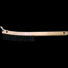 Pferd Inc. 79185003 - PFERD Curved Handle Scratch Brush - Scraper 3x19 Rows Carbon Steel Wire Wooden Block