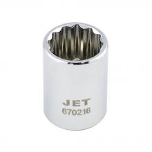 Jet - CA 670216 - 1/4" DR x 1/2" Regular Chrome Socket - 12 Point