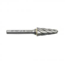 Jet - CA 533704 - 1/4" JET-KUT Taper Shape Bur (Radius End) - For Aluminum/Non-ferrous Materials