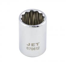 Jet - CA 670612 - 1/4" DR x 12mm Regular Chrome Socket - 12 Point
