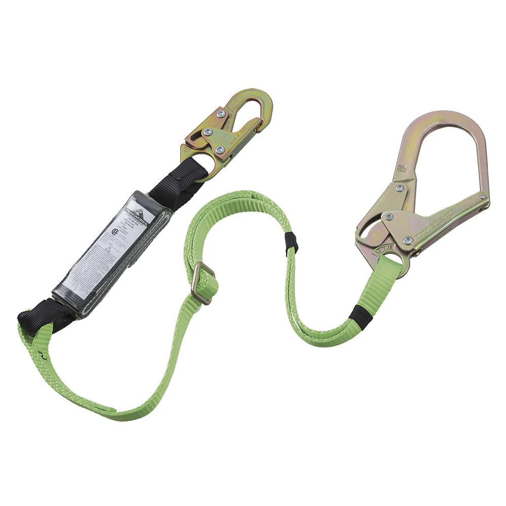 Shock Absorbing Lanyard (110 – 220 lb capacity) - SP - Single Leg - Snap & Form Hooks