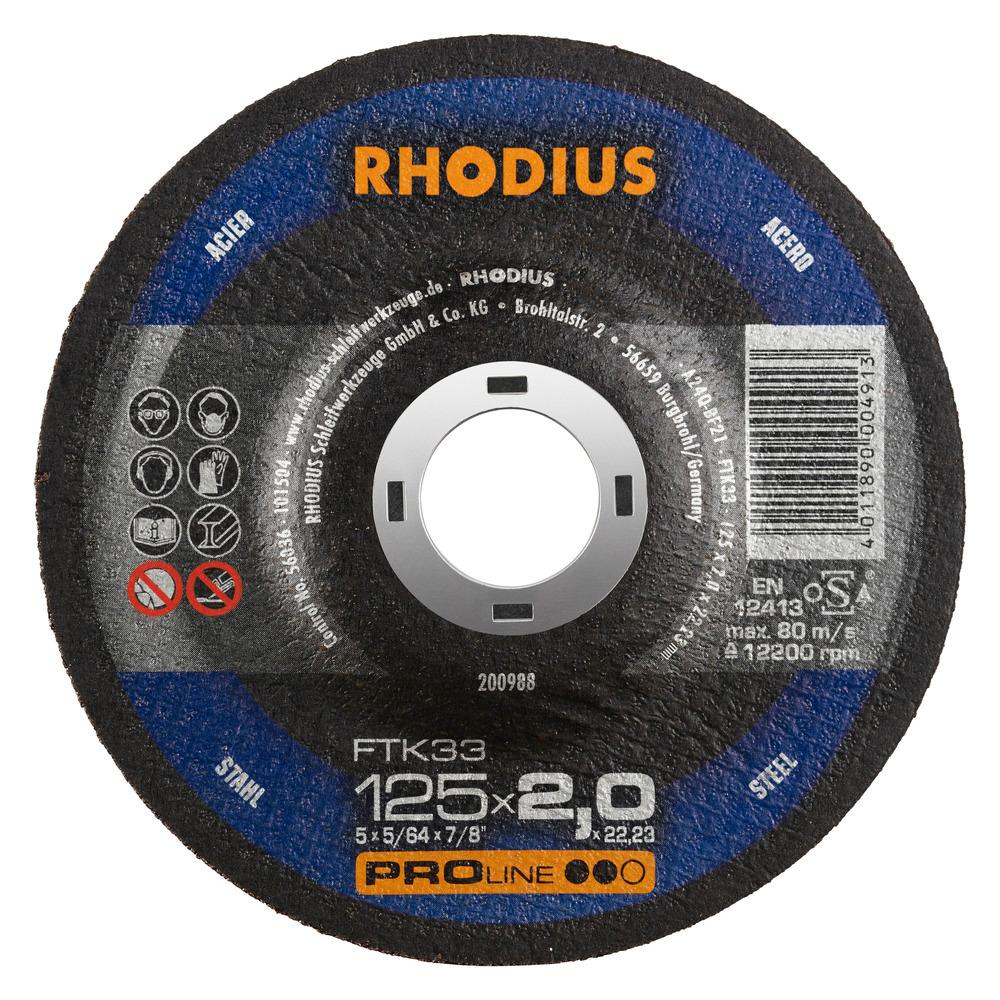Rhodius 4-1/2 X 1/8 X 7/8 FTK33M CUTOFF WHEEL