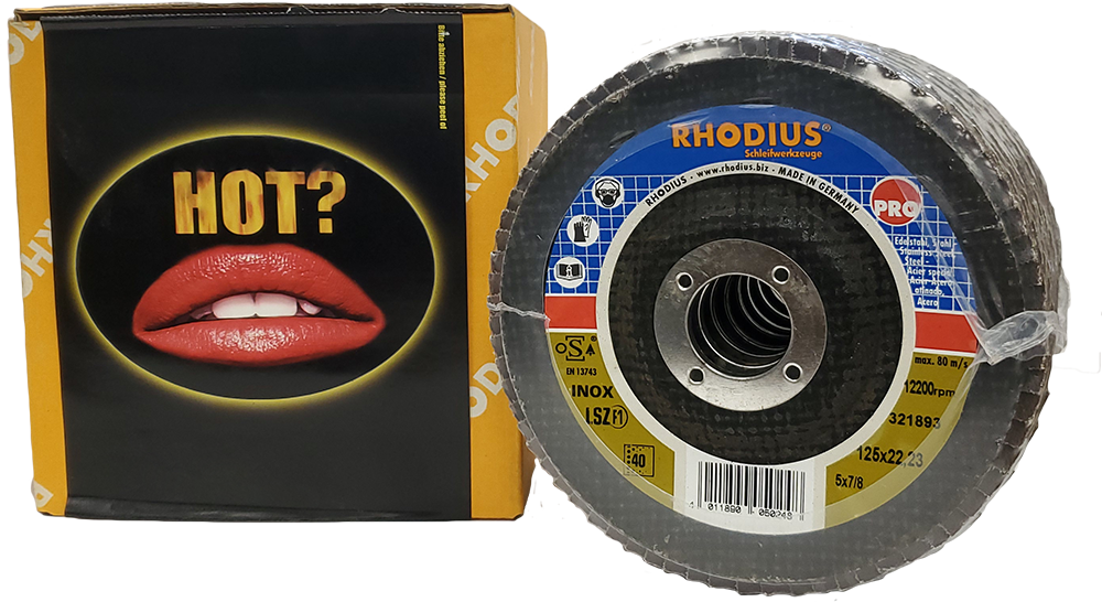 Rhodius 5 X 7/8 Flap Wheel Hot Pack, 10pc, 40 Grit